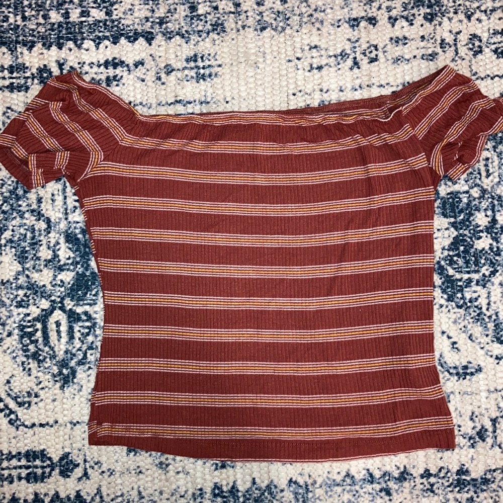 Cute stripped off the shoulder top